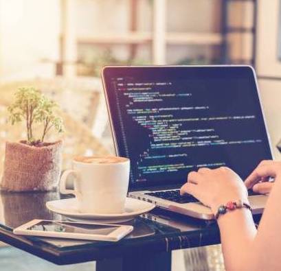 Picture of a woman working on a mobile app